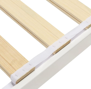 Struttura del <span class=keywords><strong>letto</strong></span> con piattaforma in legno di pino massiccio con <span class=keywords><strong>testiera</strong></span> a coste, moderna, facile da montare, singola, bianca - Product Image 5