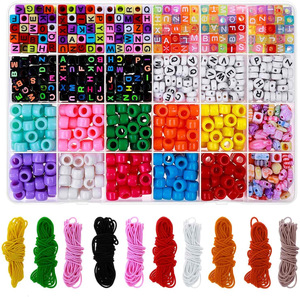 Kit <span class=keywords><strong>de</strong></span> Cuentas Pony, Cuentas <span class=keywords><strong>de</strong></span> Letras y Cuentas Decorativas con Hilo Elástico para Hacer Pulseras y Joyería, ¡Gran Venta! - Product Image 1