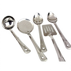 Mayur Exports – Ensemble d'ustensiles de cuisine durables en acier inoxydable de qualité alimentaire, 5 pièces, comprenant spatule, louche et spatule de cuisine - Product Image 1
