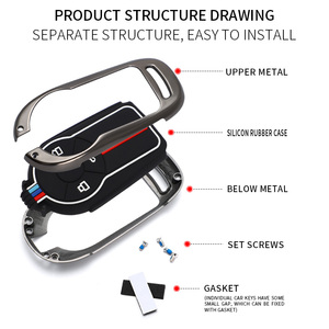 Étui de protection pour clé de voiture en alliage de zinc et gel de silice pour ORA Es11 Good Cat R1 R2 Baimao <span class=keywords><strong>IQ5</strong></span> EV, porte-clés, accessoires de sac - Product Image 5