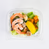 Contenants transparents en PET/rPET pour salades de fruits, 16 oz, jetables, emballage à emporter, boîte pour salades, directement de l'usine