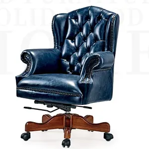 Классическое Европейское кресло из цельной древесины, директорский директор, мебель для дома и офиса, директорский Высококачественный поворотный офисный стул с подъемом