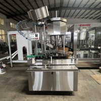 Ligne de production automatique d'eau en bouteille en verre étincelante vin vodka whisky Machine à emballer Machine de remplissage