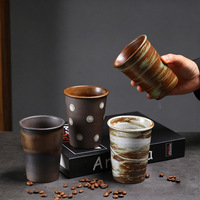 Tasse en céramique rétro à bords droits, tasse à café du Moyen-Orient, tasse conique dégradée cuite au four, respectueuse de l'environnement