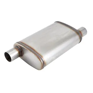 High performance Universal 2.25" ID/ 2.25"OD Aluminium mild steel oval Exhaust Chamber muffler for cars