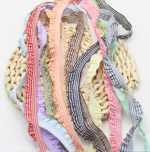 Wholesale 25mm <strong>Elastic</strong> Ribbon with <strong>Double</strong> <strong>Ruffle</strong> Trim Colorful Webbing for Baby Clothing Home Textiles Bags Shoes Headbands - Product Image 5