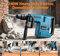 ZCMAX 11E Schwerlast-Abbruchhammer 1240W Sechskant-Schaft 1800BPM Elektrischer Meißelhammer für Beton- und Steinbrechen