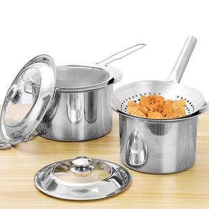 Ustensiles de cuisine en acier inoxydable : Pot à huile, Friteuse, Marmite, Casserole à pâtes, Passoire, Récipient – Usage commercial et domestique - Product Image 1