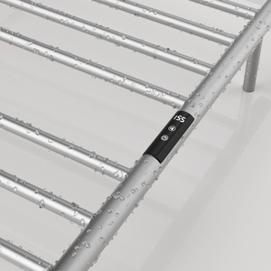 Sèche-<span class=keywords><strong>serviettes</strong></span> électrique mural en acier inoxydable noir double finition chromée pour salle de bain - Product Image 2