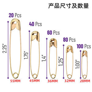 Mode 300 teile/satz Silber Sicherheits nadeln Set Zubehör Kleidung Brosche Schnalle Pin Multi Size Sicherheits nadel - Product Image 5