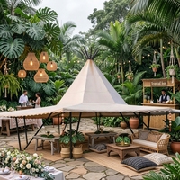 Tente Tipi Spacieuse Premium pour Fêtes en Extérieur, Auvent de Jardin, Chapiteau Tipi en Toile Robuste pour Réunions Familiales et Célébrations de Vacances