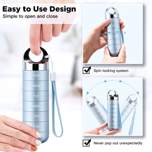Customizable 7-Day Compact Aluminum Alloy Travel Pill <strong>Box</strong> Portable <strong>Waterproof</strong> Home <strong>Storage</strong> &amp; Organization Medicine <strong>Box</strong> - Product Image 4