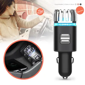 Factory Wholesale Best ETL CARB Certified 2-in-1 Dual USB Car Charger Air Cleaner Cigarettes Smoke Mini Car Purifier