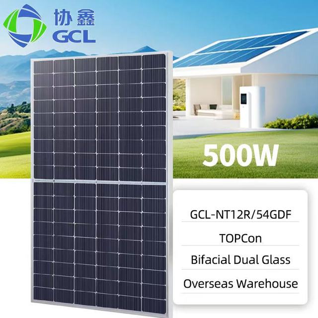 GCL 500W Solar Panel TOPCon Module Solar Panel Double Dual Glass Solar Power Module for Outdoor Solar Energy Project