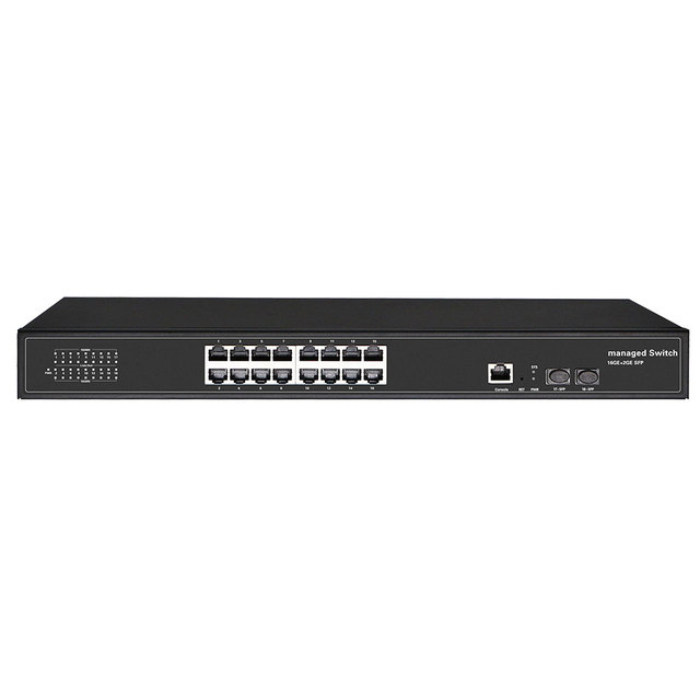 -10~55°C IP30 2x10G SFP+ + 16xGigabit Industrial 16-Port Ethernet Managed PLC/SCADA Networks POE Switch
