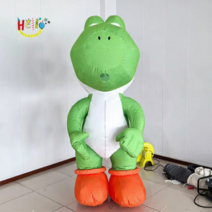 Riesiges Aufblasbares Grünes Dinosaurier-Kostüm Laufendes Cartoon-Drachen-Maskottchen-Outfit für Party und Umzug - Product Image 1