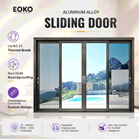 Porte coulissante en aluminium EOKO avec cadre à rupture de pont thermique et double vitrage pour patio, balcon, villa et salle de jardin