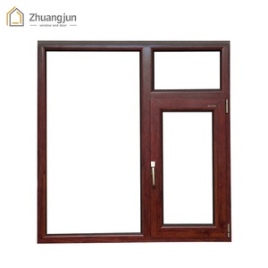 Fenêtres à battant en aluminium à <span class=keywords><strong>double</strong></span> <span class=keywords><strong>vitrage</strong></span> en verre trempé Fenêtres et portes en aluminium couleur bois <span class=keywords><strong>de</strong></span> haute qualité - Product Image 5
