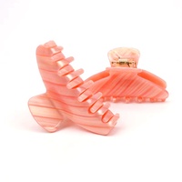 Accessoires de cheveux de mode en épingle à cheveux acrylique de couleur rose de haute qualité avec plaque d'acide acétique en plastique métal résine griffe de cheveux