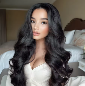 Perruque Lace Frontale Ondulée Noire de 28 Pouces, <span class=keywords><strong>Coiffure</strong></span> Naturelle pour <span class=keywords><strong>Femme</strong></span> Noire – Collection 2026, Offre Spéciale - Product Image 1