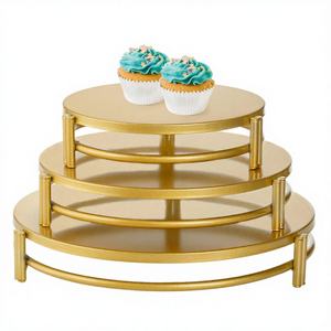 ถาดวางเค้กและผลไม้/ขนมหวาน ถาดติ่มซำ ดีไซน์สร้างสรรค์ สีทอง ชั้นเดียว วัสดุโลหะ เป็นมิตรต่อสิ่งแวดล้อม สไตล์ยุโรป - Product Image 4