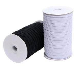 Sangles élastiques 100 % polyester, bande de 5 mm, blanches et noires, tressées, cordons extensibles, techniques de tissage pour sacs, chaussures, textiles de maison, sangles. - Product Image 2