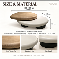 Table basse rotative en forme de galet, design irrégulier, style Wabi Sabi, mobilier de salon moderne de luxe, OEM ODM, vente en gros