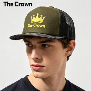 Casquette Trucker Personnalisée de Haute Qualité Imprimée, Visière Plate, Avant en Mousse, Dos en Maille, Vert Olive, Logo Imprimé, 5 Panneaux – Vente en Gros - Product Image 1
