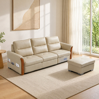 Canapé-lit sectionnel moderne avec fauteuil inclinable électrique et matelas escamotable, canapé multifonctionnel à mouvement électrique pour salon
