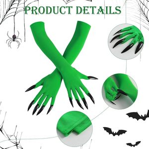SOLPOP Accesorios para Fiestas, Guantes Verdes con Garras para Mujer, Disfraz <span class=keywords><strong>de</strong></span> Bruja Malvada para Halloween - Product Image 4