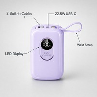 Batterie externe 20000mAh Li-Polymère Haute Capacité 22.5W Câble de Charge Portable LED iPhone 2026 Nouvelle Arrivée