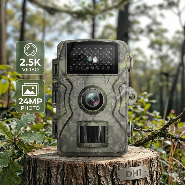 DH1 24MP Wildlife Trail Camera 940nm Invisible IR Night Vision Hunting Cam Waterproof Motion Activated Scouting Game Camera