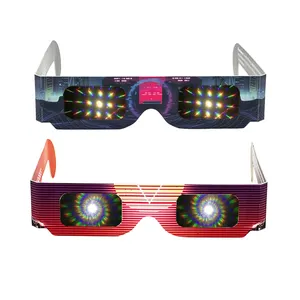 Wholesale Promotional Gift Christmas Paper Diffraction Glasses Firework 3D Glasses