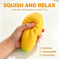 Jouet Squishy Simulation Mangue Ultra Doux à Remontée Lente, Jouet Sensoriel Anti-Stress à Presser en Forme de Fruit, Cadeau pour 14 ans et plus, Vente en Gros