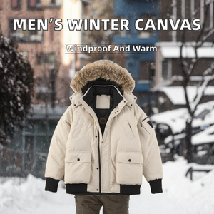 Men's Winter Safari Parka <b>Fur</b> Hooded Down Jacket Waterproof Eco-Friendly Front Logo Regular Outdoor <b>Coat</b> - Product Image 2