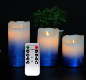 Juego de 3 piezas de decoración navideña y accesorios de ambiente con velas electrónicas LED de control remoto y velas sin humo - Product Image 6