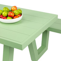 Ensemble de table et de chaises en aluminium moderne et durable pour les parcs, les jardins, les balcons, les cours - Fabriqué en Chine