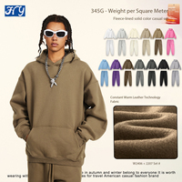 Conjunto de Sudadera con Capucha de Punto Oversize para Hombre, Forro Polar, Sin Cordón, Estilo Urbano, Conjunto a Juego