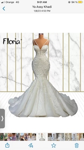 S5675F Drop Shipping 2023 High Quality New Fashion Customize White Suspender Waist Fishtail Thin Sexy Bride Wedding Dress - Product Image 2