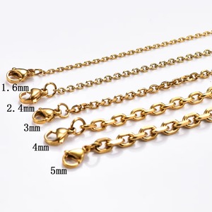 Cadena de Eslabones de Acero Inoxidable Chapada en Oro de 1.6mm/2.4mm/3mm/4mm/5mm de Ancho, Collar con Colgante de Alta Calidad, Regalo al por Mayor - Product Image 6