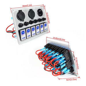 Dc 12V/24V 6 gang nhôm bạc Rocker bảng chuyển đổi với Vôn kế 4.2A kép <span class=keywords><strong>USB</strong></span> sạc cổng ổ cắm điện cho xe thuyền - Product Image 6
