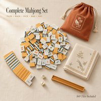 YUN YANG Ubin Mahjong Akrilik Mewah Motif Naga Phoenix Warna Kuning Jahe Oranye Butterscotch Ramah Lingkungan dengan Alas Cetak Amerika