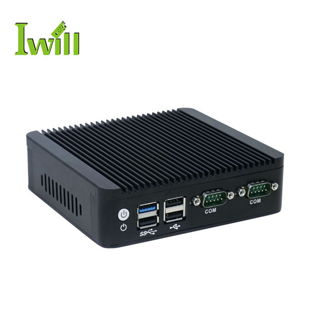 Small Mini Desktop Pc J1900 Quad Core Fanless Mini Industrial Pc 1 COM Dual Display Mini Pc X86