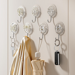 Gancho de pared transparente, gancho individual, cinta adhesiva sin rastro, fuerte sujeción, uso en el hogar, cocina, baño, material plástico - Product Image 4