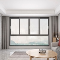 Système de portes et fenêtres coulissantes horizontales NUOXIN au design moderne, sur mesure, double vitrage, résistant aux ouragans, en aluminium, insonorisé et isolant thermiquement