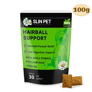 Palla per animali domestici tratta in OEM/ODM con polpa di agrumi e vinaccia di mela per rimuovere delicatamente la palla di pelo di deliziose mastica riempita di gatto - Product Image 1