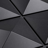 Panneaux muraux en PVC 3D prismatiques effet diamant, ignifuges et imperméables, 50x50cm, pour la décoration des halls d'hôtel et de l'hôtellerie (vente en gros)