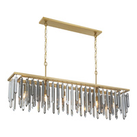 Lustre moderne de luxe avec prismes en cristal et cadre métallique, éclairage suspendu personnalisé pour salon, villa, hôtel, luminaire suspendu