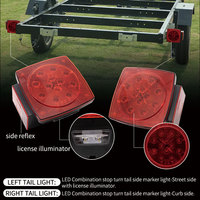 Kit de feux arrière LED 12V personnalisés pour remorque, avec feux de positionnement, de stop et de plaque d'immatriculation, conformes aux normes SAE DOT, et dotés d'un réflecteur