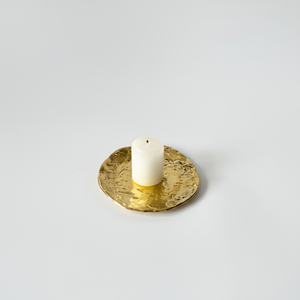 Placa de vela de Metal de latón hecha a mano con acabado dorado para el hogar, organizador de mesa de Hotel, bandeja de velas - Product Image 1